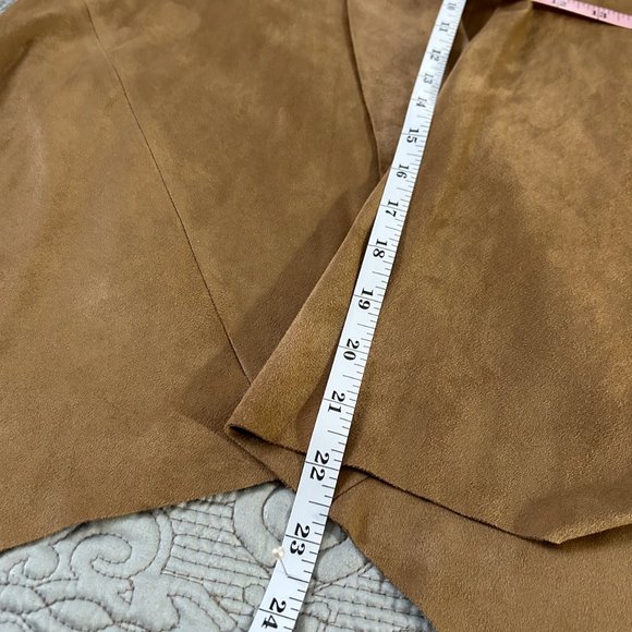 Lightweight, suede-like, beige jacket w/flared bottom, Size Small - Picture 7 of 12